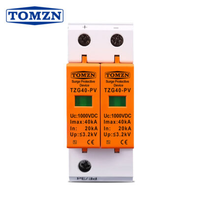 TOMZN TZG40-PV 2P DC SPD 1000V Surge Protector 20kA-40kA Low-voltage Arrester for Solar PV Systems